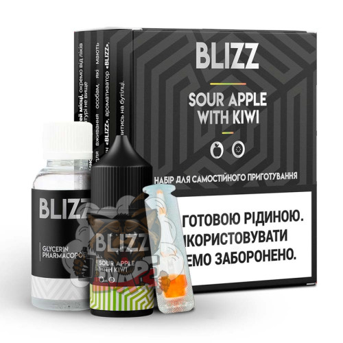 BLIZZ Salt - Sour Apple With Kiwi [ Набор 25 / 50 mg, 30 ml ]  для Vape, 300 грн.