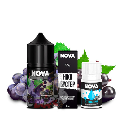NOVA - Blackcurrant Grape [ Набір 50 mg, 30 ml ] для Vape, 260 грн.