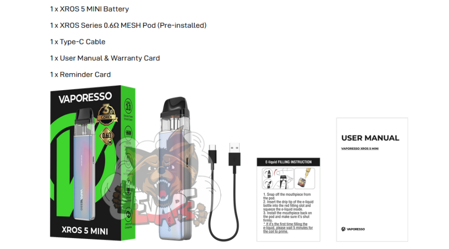 Купить Vaporesso XROS 5 Mini 1500 mAh Pod Kit электронная сигарета, цена 725 грн., в Днепре, Киеве