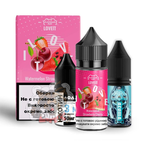 FlavorLab LOVE IT - Watermelon Strawberry Cherry [ Набір 50 mg, 30 ml ] для Vape, 225 грн.