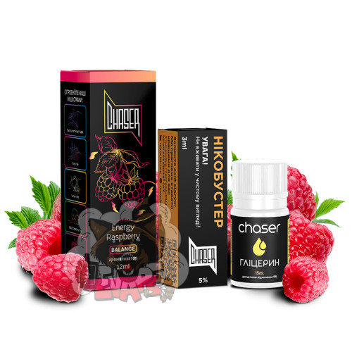 CHASER Black - Energy Raspberry [ Набор 50 / 65 mg, 30 ml ] для Vape, 350 грн.