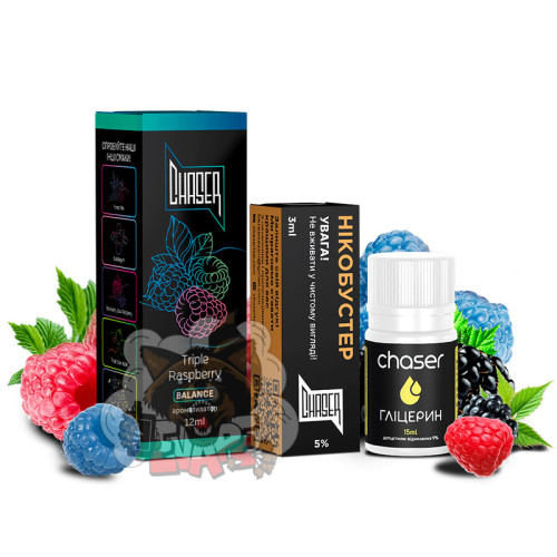 CHASER Black - Triple Raspberry [ Набор 50 / 65 mg, 30 ml ] для Vape, 350 грн.