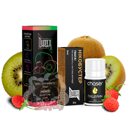 CHASER Black - Kiwi Wild Strawberry [ Набор 50 / 65 mg, 30 ml ] для Vape, 350 грн.