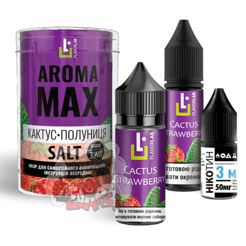 FlavorLab Aroma MAX - Cactus Strawberry [ Набір 50 mg, 30 ml ] для Vape, 260 грн.